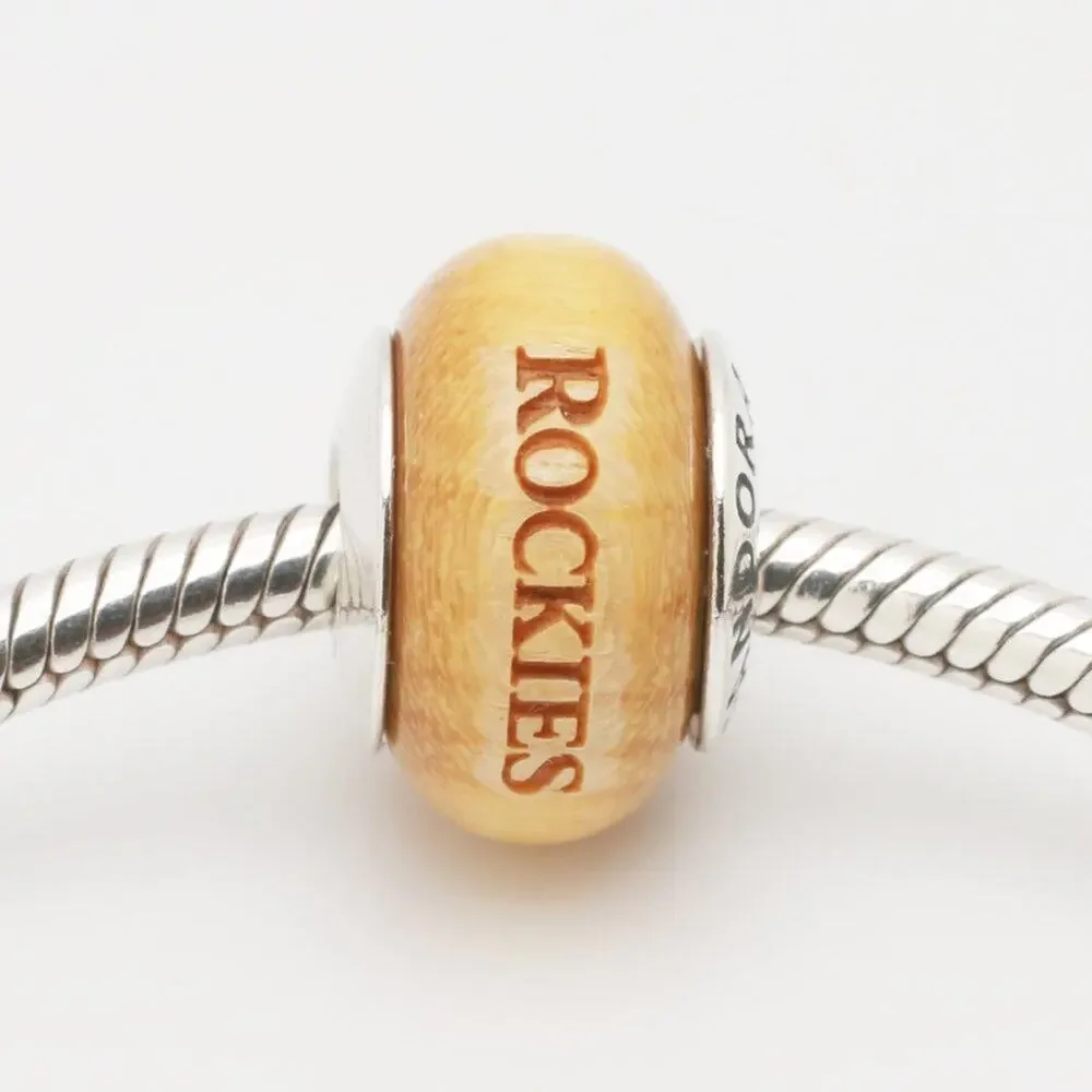 Authentic PANDORA Colorado Rockies Engraved Wood Charm